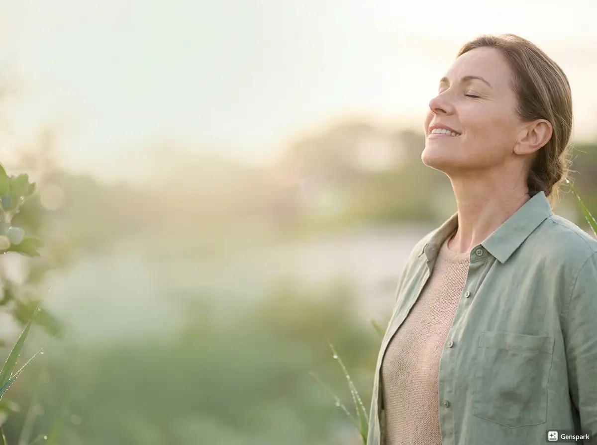 Femme libérée du tabac respirant en pleine nature — Euphoria Laser Montpellier